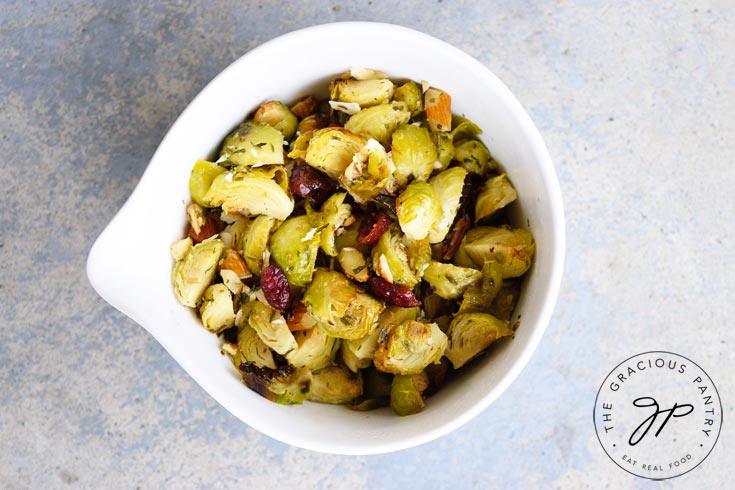 Clean Eating Roasted Garlic Brussels Sprouts Salad Recipe