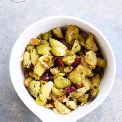 Clean Eating Roasted Garlic Brussels Sprouts Salad Recipe