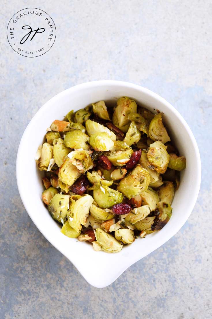 Clean Eating Roasted Garlic Brussels Sprouts Salad Recipe