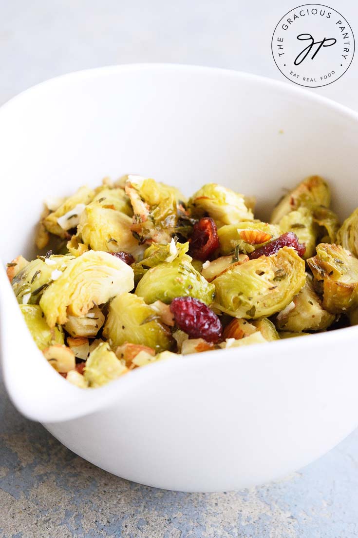 Clean Eating Roasted Garlic Brussels Sprouts Salad Recipe
