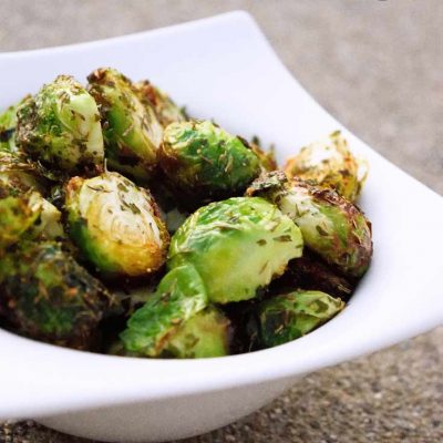 Clean Eating Air Fryer Roasted Brussels Sprouts