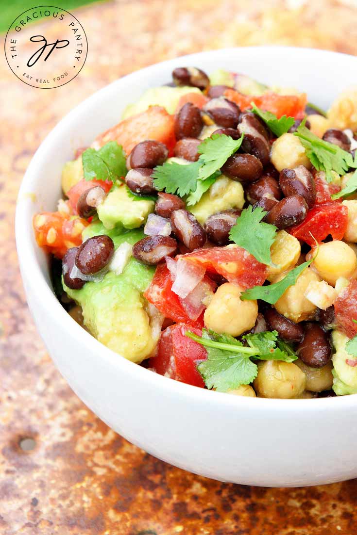 Clean Eating Chickpea Black Bean Salad Recipe