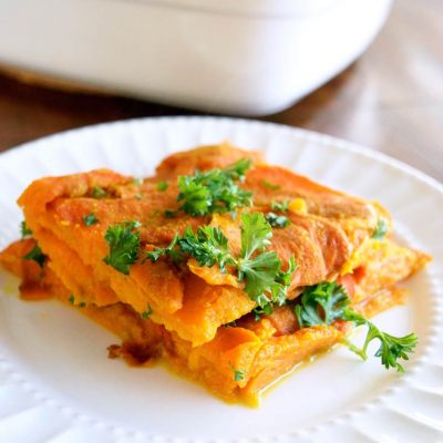 Clean Eating Layered Sweet Potato Casserole Recipe