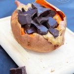 Clean Eating Peanut Butter Chocolate Chip Stuffed Sweet Potato Recipe