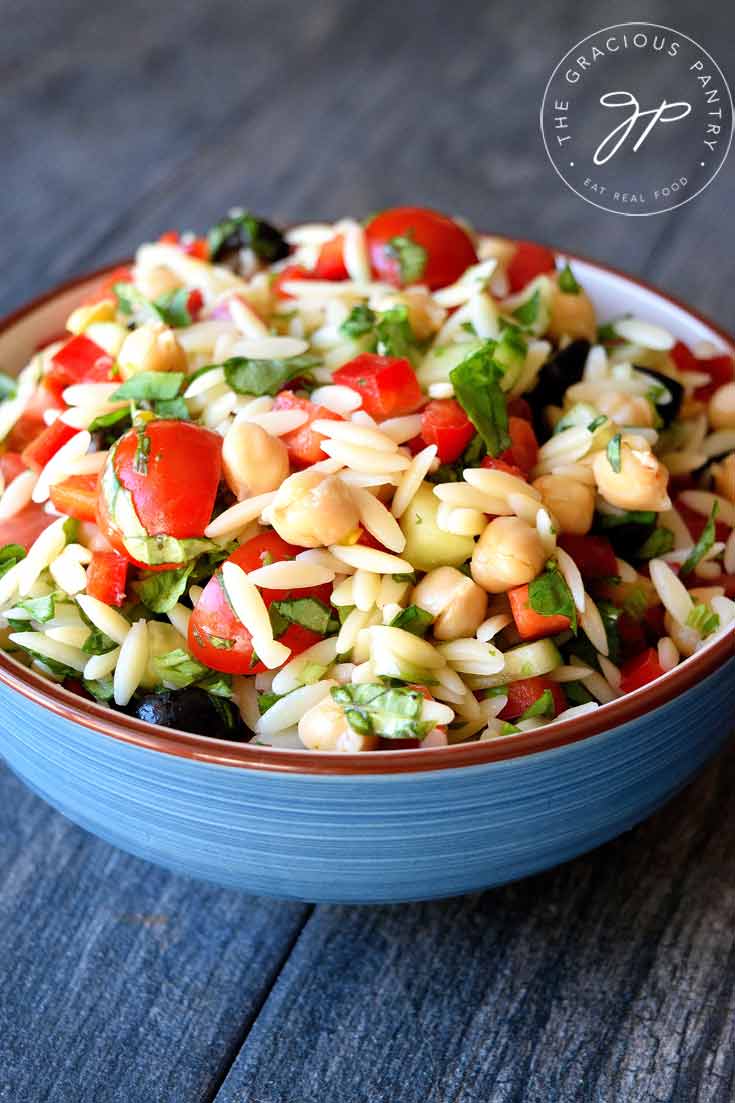 Clean Eating Chickpea Orzo Salad Recipe