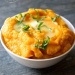 Clean Eating Instant Pot Cauliflower Sweet Potato Mash Recipe
