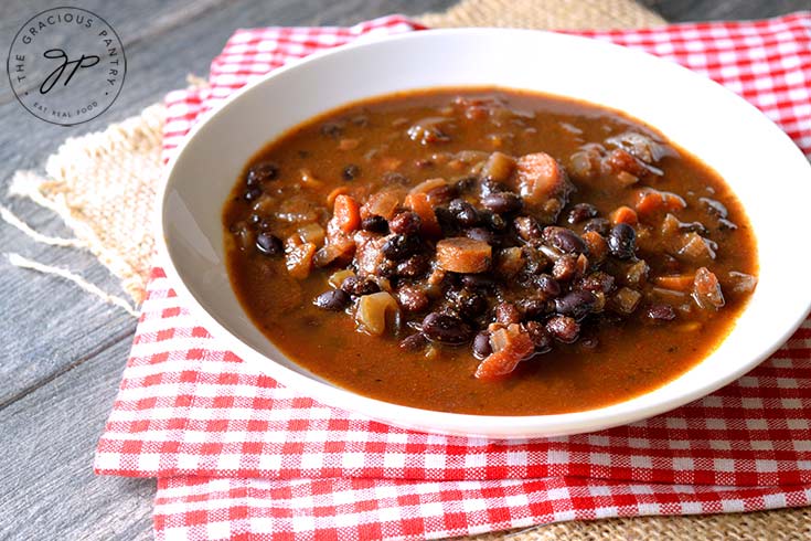 Clean Eating Instant Pot Black Bean Vegetable Soup Recipe