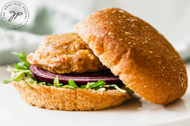 The finished Baked Turkey Burgers on buns.