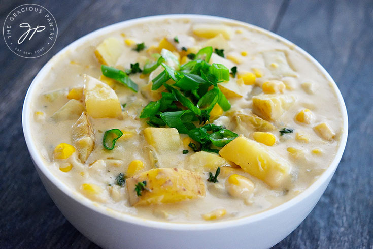 Clean Eating Instant Pot Potato Corn Chowder Recipe