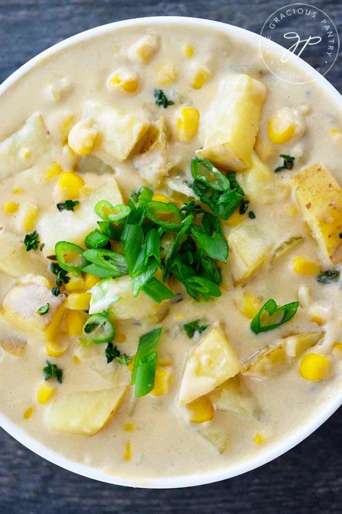 Clean Eating Instant Pot Potato Corn Chowder Recipe