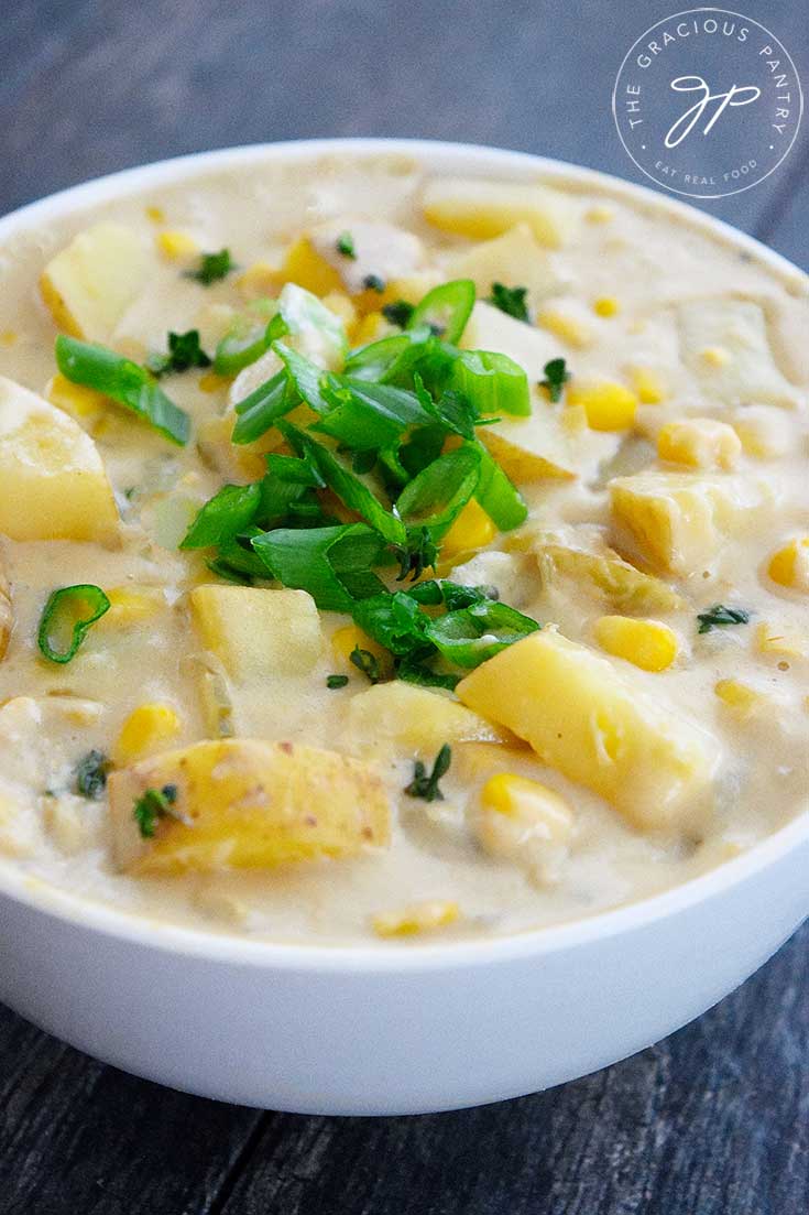 Clean Eating Instant Pot Potato Corn Chowder Recipe