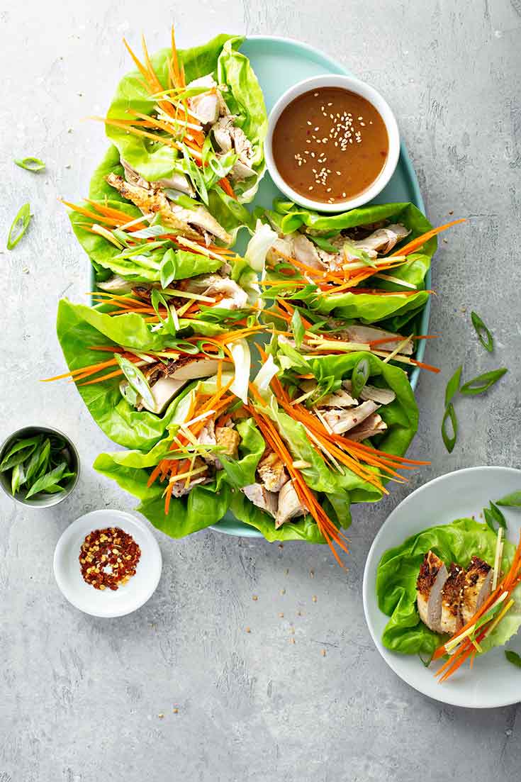 A collection of clean eating lettuce wrap recipes.