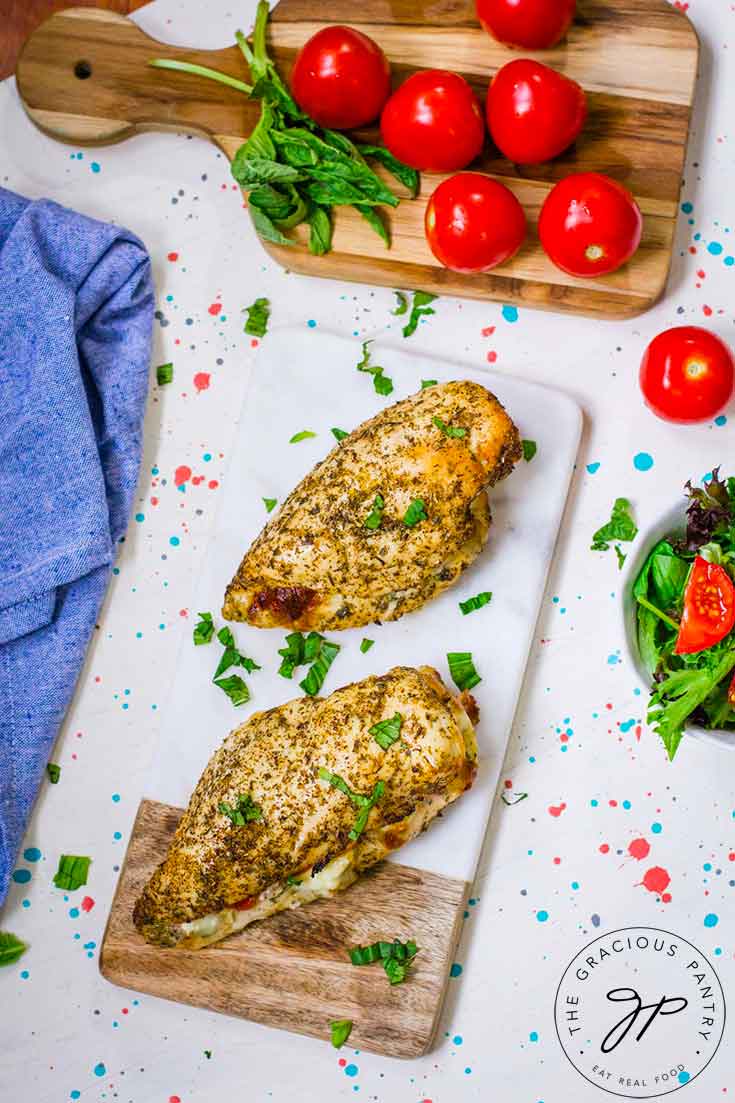 And overhead view of this, just cooked, Air Fryer Chicken Breast Recipe.