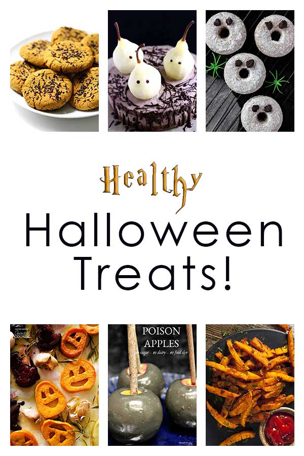 A collage of Healthy Halloween Treats!