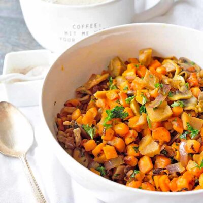 Sweet Potato Breakfast Scramble With Seitan