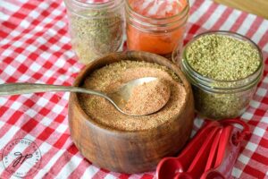 Mixed Cajun Seasoning sits in a bowl after just being whisked together.