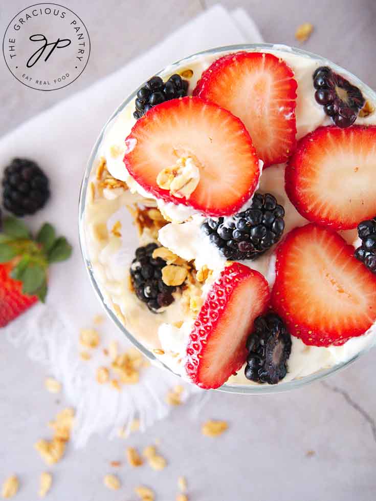 An overhead view of this Berry Trifle Recipe