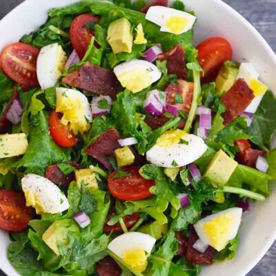 And overhead view of this Baby Kale Salad.