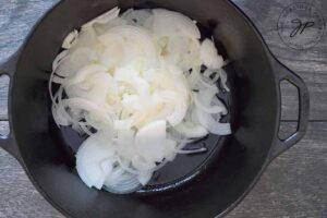 Onions in the dutch oven.