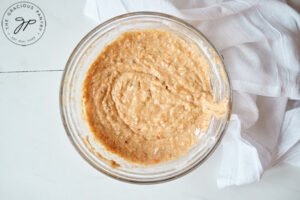 The mixed persimmon bread batter in it's mixing bowl.