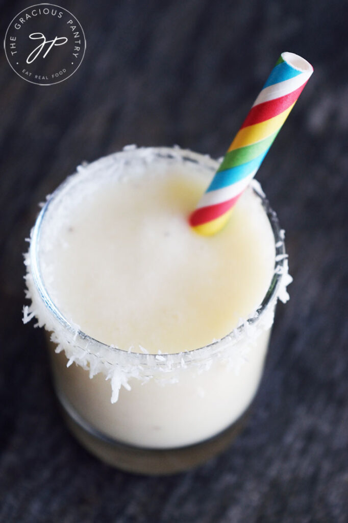 A pure Coconut Milk Smoothie with pineapple blended in.