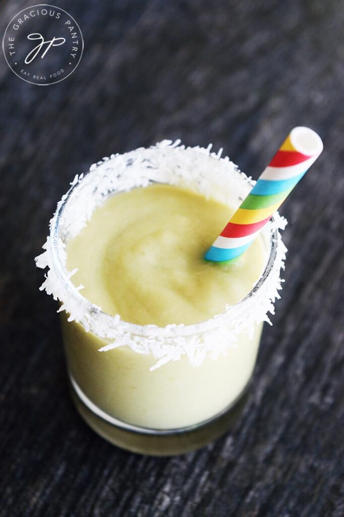 A Coconut Milk Smoothie with avocado blended in.