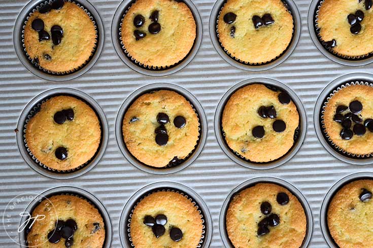 Baked almond flour muffins just out of the oven.