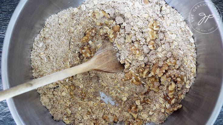 The dry ingredients for this Breakfast Cookies Recipe, mixed together.