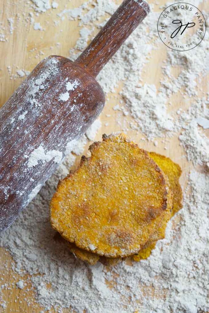 An overhead view of this Sweet Potato Flatbread.