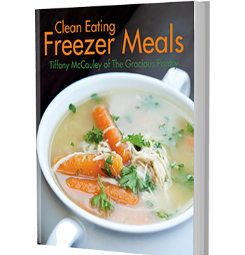 Cover of the Clean Eating Freezer Meals Cookbook.