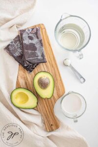 The ingredients for this Acai Smoothie Recipe laid out on a cutting board.