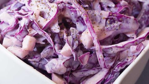 red cabbage salad with yogurt dressing Simple Creamy Greek Yogurt Coleslaw