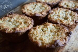 A close up of zucchini muffins.
