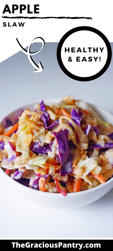 Apple Slaw Recipe Pinterest Graphic