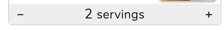 Meal Plan Navigation graphic for adjusting servings in a recipe collection recipe.