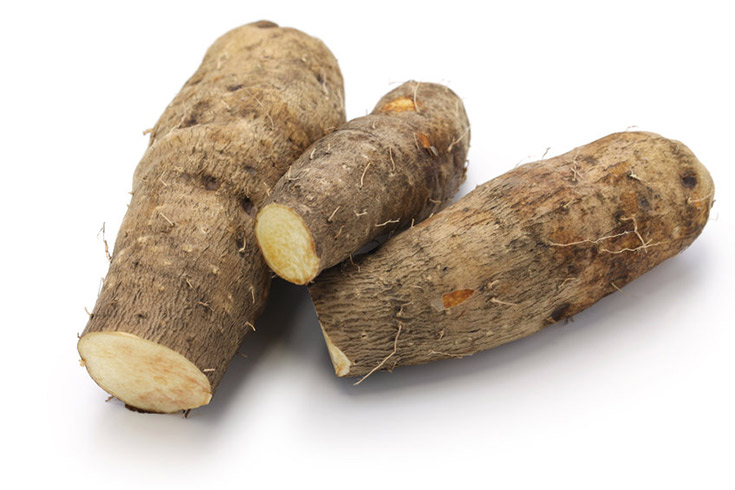 Yams on a white background.