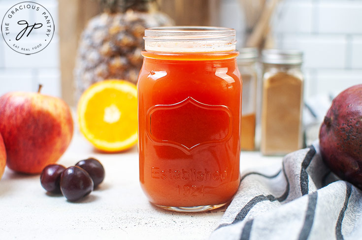 Immunity Booster Shots in a small canning jar sitting on a counter.