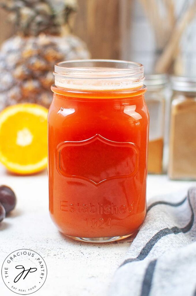 Immunity Booster Shots in a canning jar without a lid.