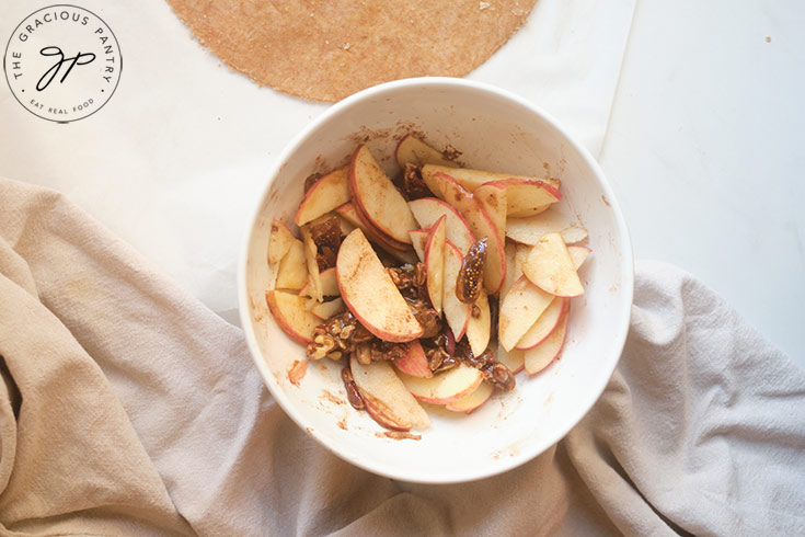 Fig Galette filling mixed together in a white bowl.