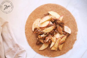 Fig Galette filling piled in the middle of a round crust.