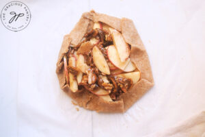 The edges of the dough wrapped up around the side of a Fig Galette.