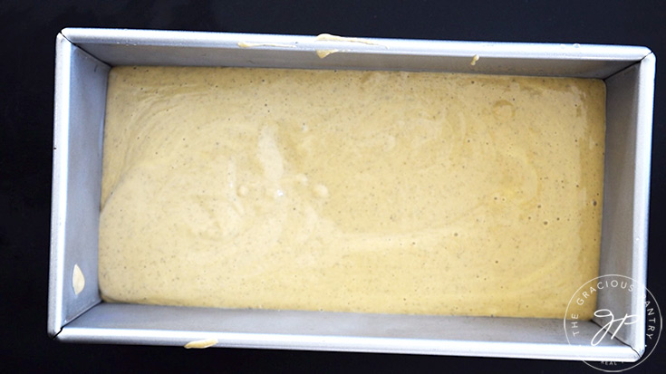 Chicken Bread batter poured into an oiled loaf pan.