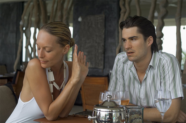 And woman and man having a disagreement.
