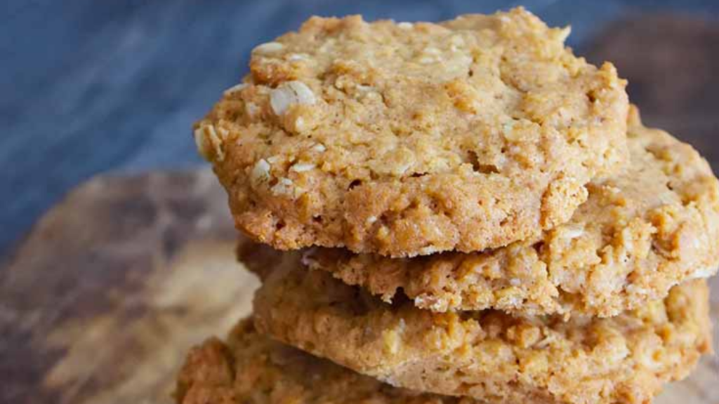 A stack of oatmeal peanut butter cookies.