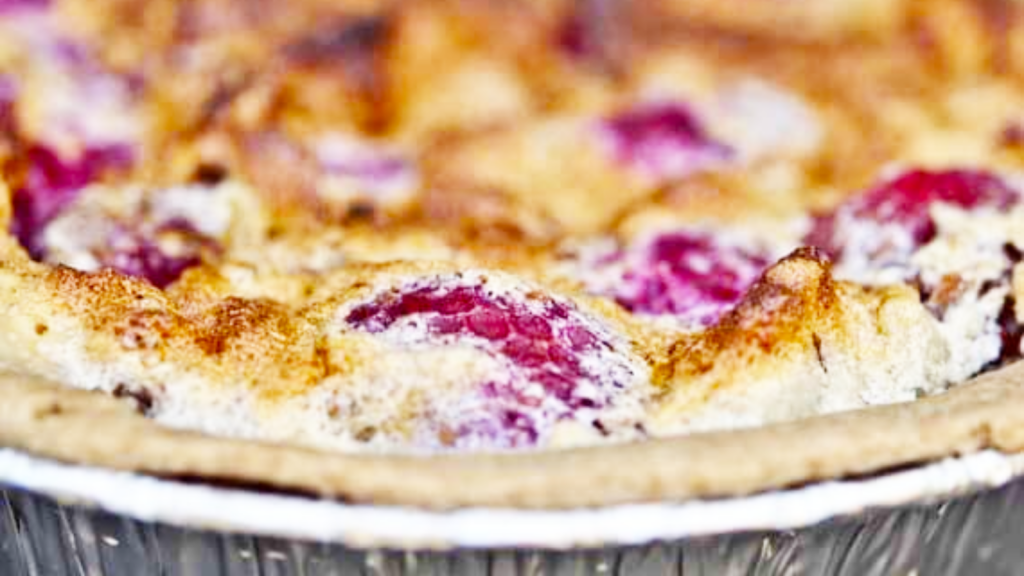 A close up of a German Raspberry Pie.
