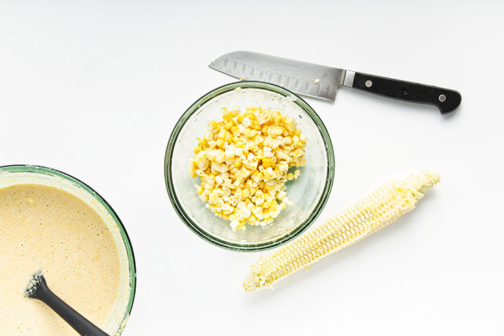 Corn kernels in a small bowl.