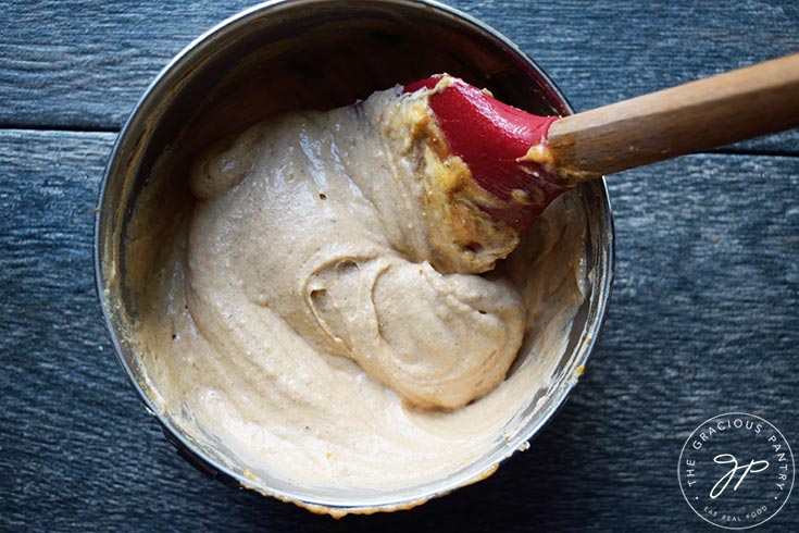 The pumpkin cream cheese spread mixed until smooth in a mixing bowl.