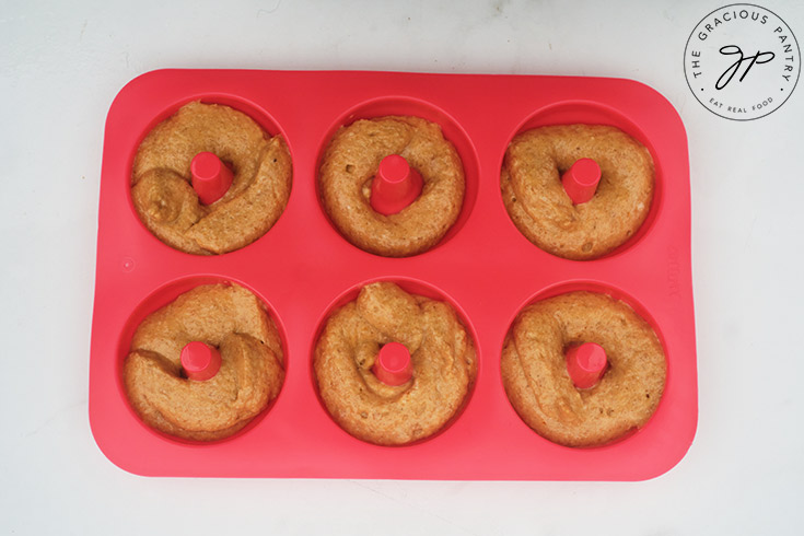 Pumpkin Donut batter in a donut pan.