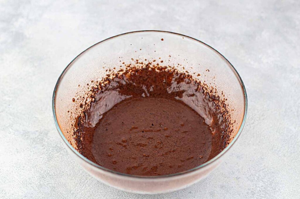 Filling ingredients in a glass bowl.