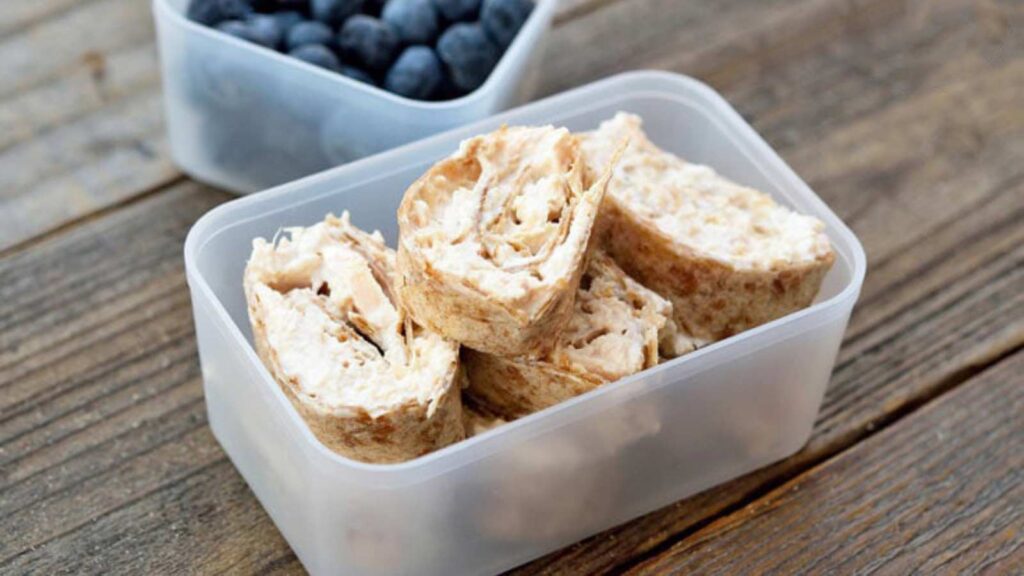 Tuna Pinwheels in a bento container.